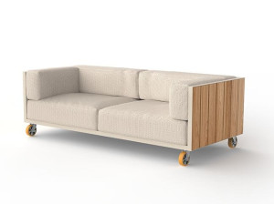 Алюминиевый и деревянный садовый диван