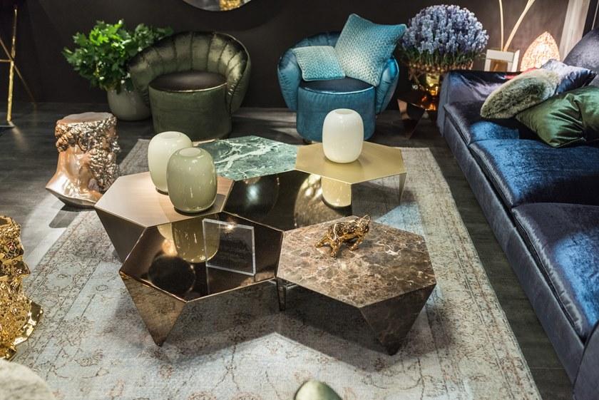 VGnewtrend Низкий шестиугольный металлический журнальный столик sun-id-1480694 - Вид №2