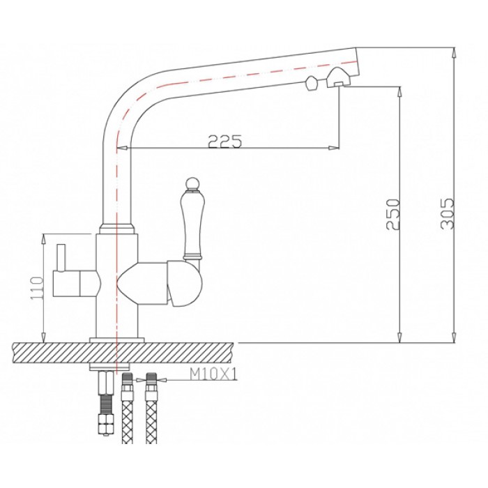 Zorg ZR 313 YF-50 Br Смеситель для кухни Zorg 305х265 мм  - Вид №2