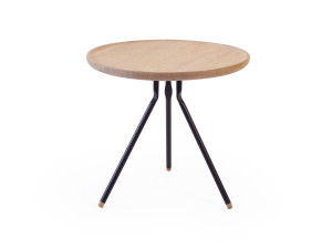 Низкий круглый журнальный столик из дуба