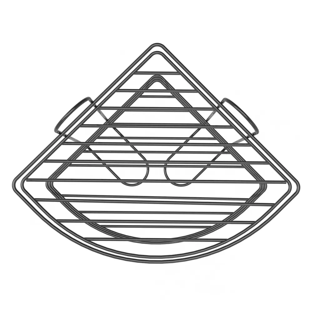 Полка для ванной Lemer Nil двухъярусная 23x23 см металл цвет графит STLM-2204527 - Вид №2