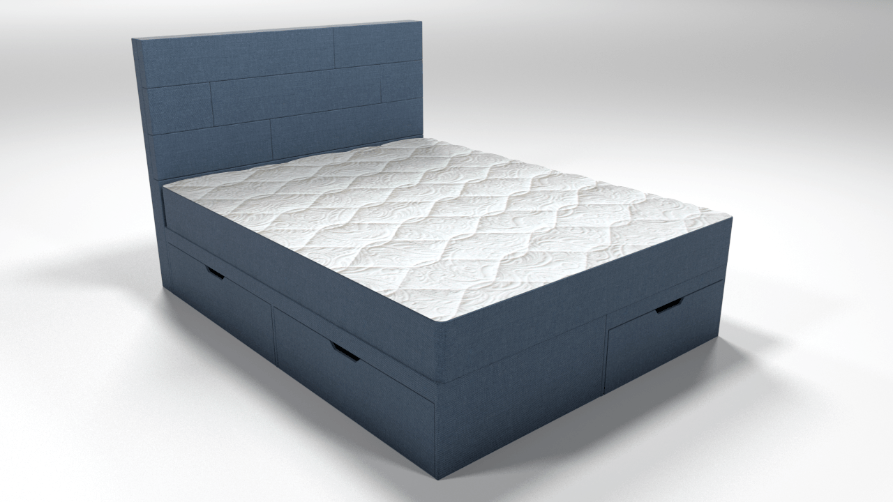 Кровать двуспальная 160х200 серая "Домино" BELABEDDING ДОМИНО 131576 Черный - Вид №3