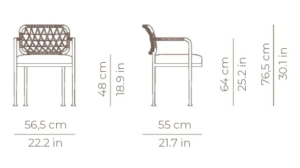 Алюминиевый стул с порошковым покрытием с подлокотниками POINT Curio ARCH-00076006 - Вид №7
