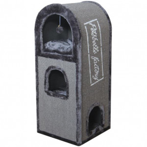 ПР0039875 Дом-когтеточка для кошек Лондон 40х40х100см серый Foxie