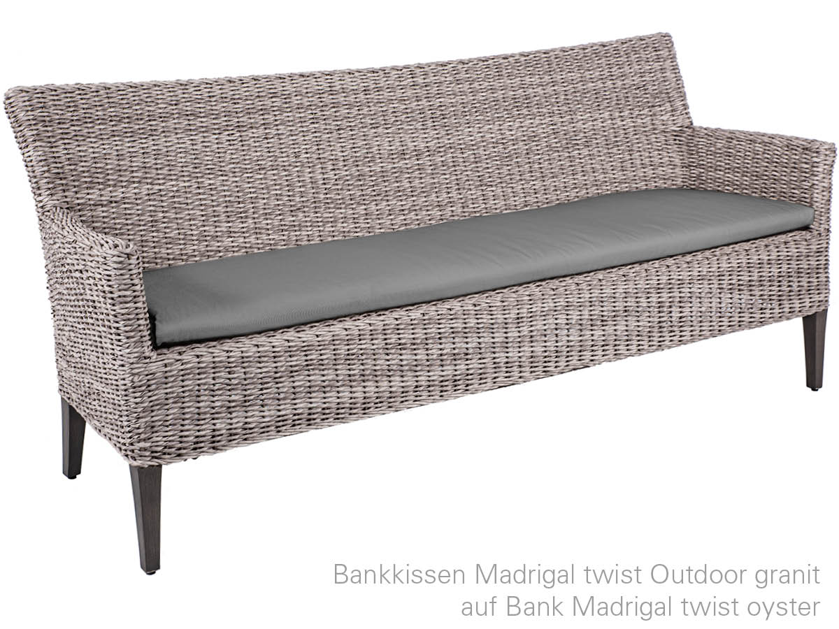 68.00.0388 Скамейка Мадригал 3-х местная Твист устрица / серый камень Mbm  - Вид №3
