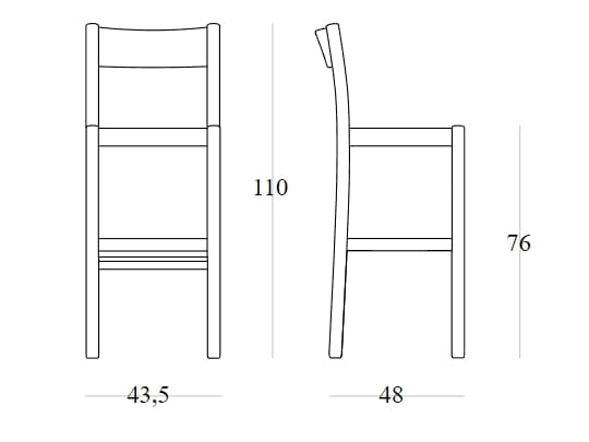 Высокий стул из массива дерева со спинкой SIPA Пальма ARCH-00098723 - Вид №9
