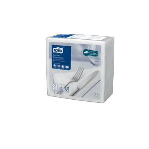 50941400 Текстурированная белая обеденная салфетка, сложенная в 1/4 раза Tork