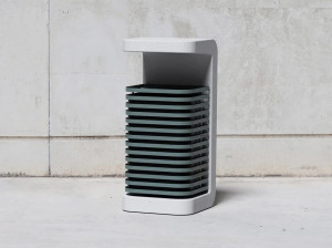 Держатель для мусора из нержавеющей стали и бетона