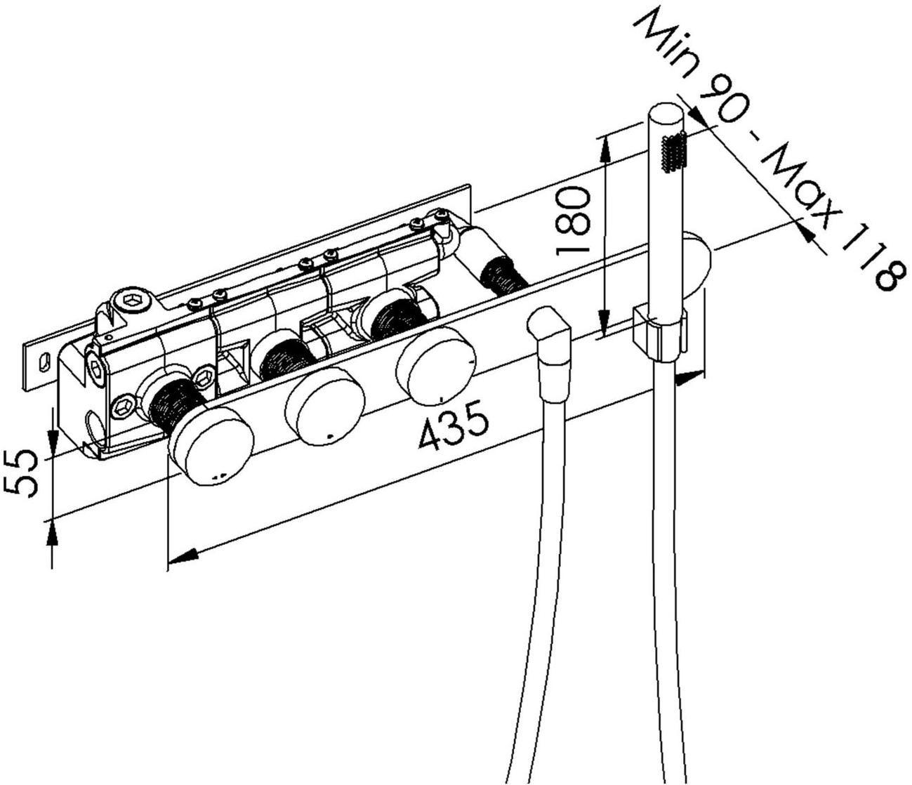rvb Смеситель для душа с переключателем с ручным душем Tune 4595.--.76 - Вид №1
