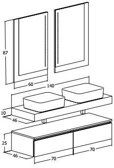LEGNOBAGNO Двойная модульная тумба под умывальник Urban sun-id-1422119 - Вид №2