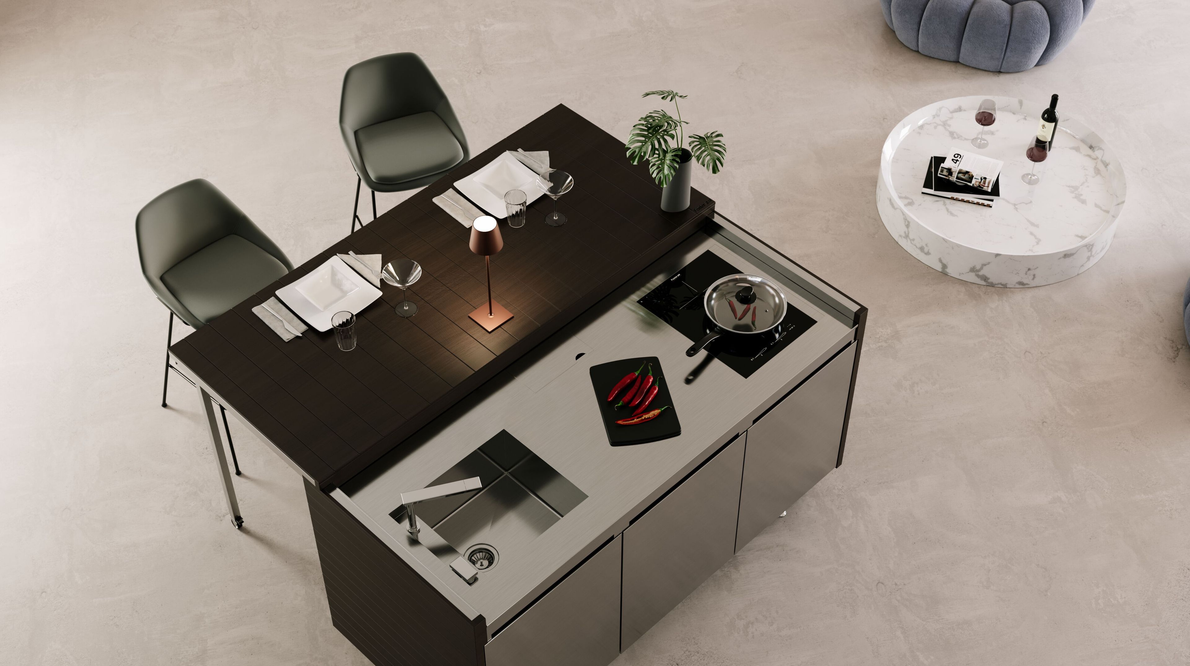 Отдельно стоящая уличная кухня Foster набор ARCH-00137205 - Вид №2