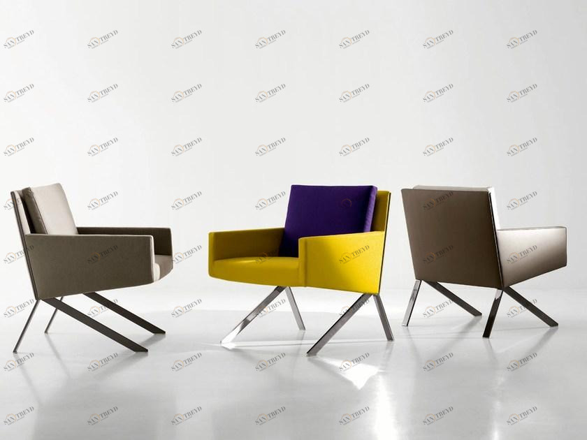 B&B Italia Кресло из ткани с подлокотниками Theo Thp