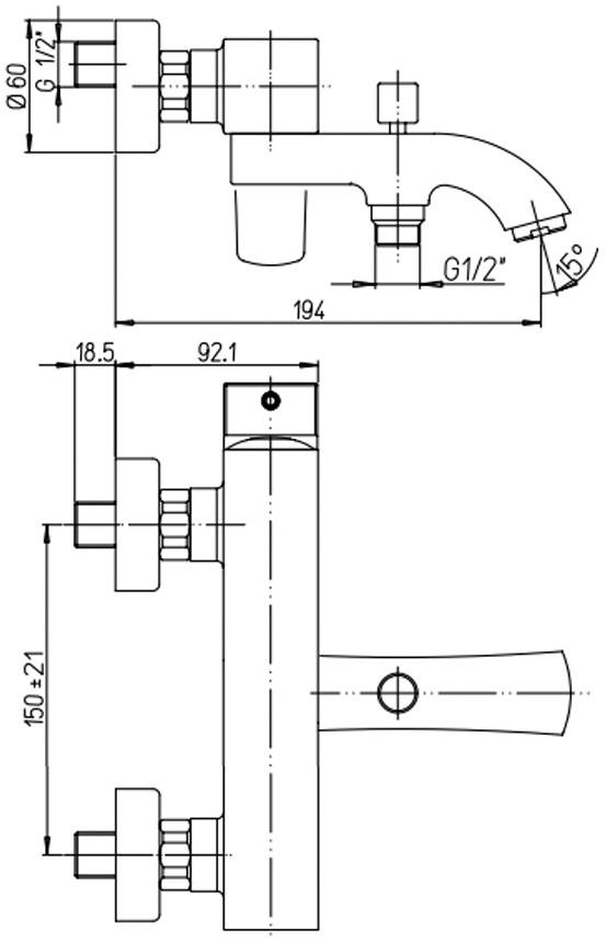 Paini Lady 89PW111 смеситель для ванны - Вид №1