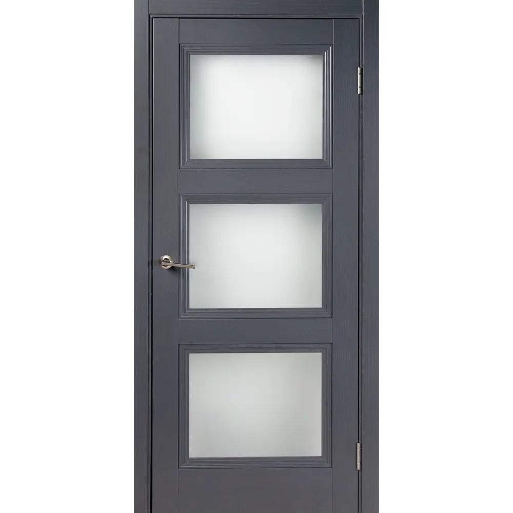 Комплект двери Трилло со стеклом 90x200 см Hardflex цвет грей легно без доборов МАРИО РИОЛИ STLM-2082112