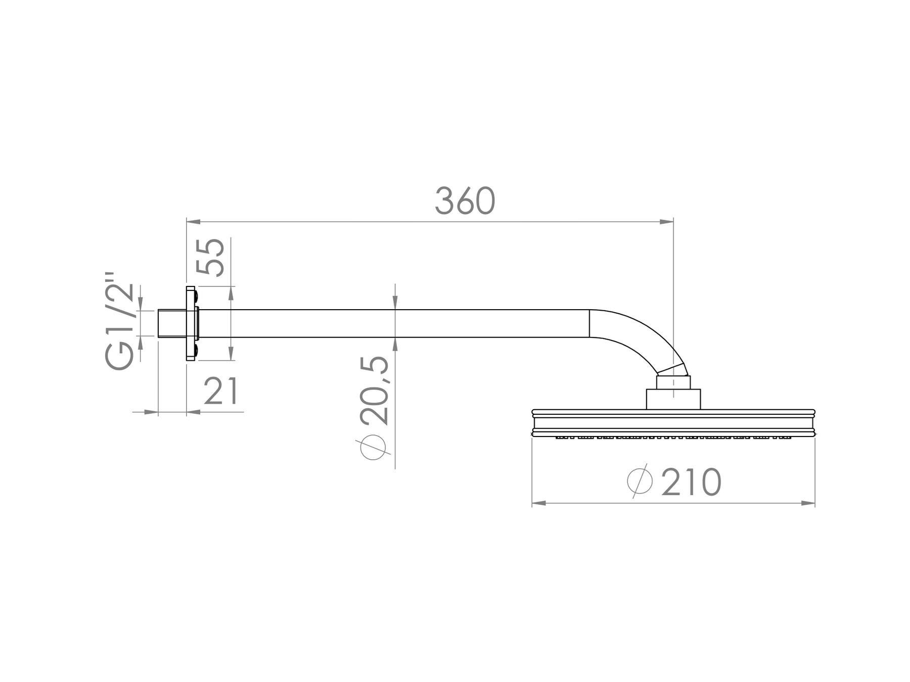 Настенная душевая головка с рычагом с системой защиты от накипи rvb FLAMANT FACTORY ARCH-00053916 - Вид №1