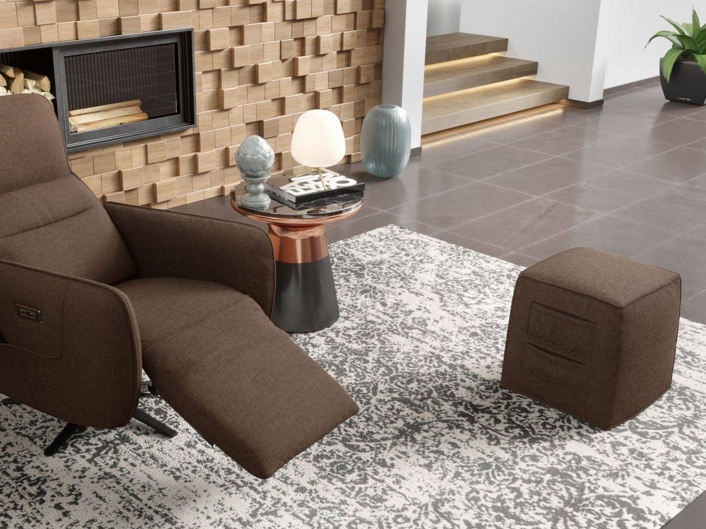 Квадратный пуф из ткани Sofanella Binetto ARCH-00144168 - Вид №2