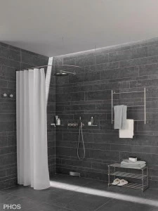 DSB500-900F Четверть круга штанги для душевой занавески с радиусом дуги 50 см, 90 x 90 см для крепления к потолку PHOS