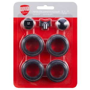 Монтажный комплект для радиатора Royal Thermo 3/4" сталь черный 7 шт.