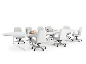 Деревянный овальный стол для совещаний с системой люверсов