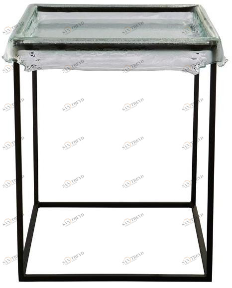 RADAR INTERIOR Квадратный журнальный столик из термоформованного стекла с подносом sun-id-1401410