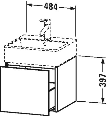 XS409200909 XSquare Тумбочка подвесная Светло-голубой матовый декор Duravit - Вид №1