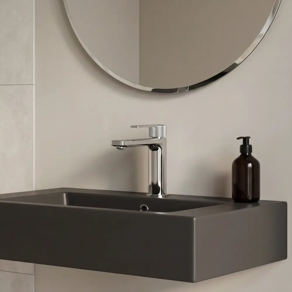 Смеситель для раковины KONSENSA Теано однорычажный цвет хром STLM-2097677 - Вид №6