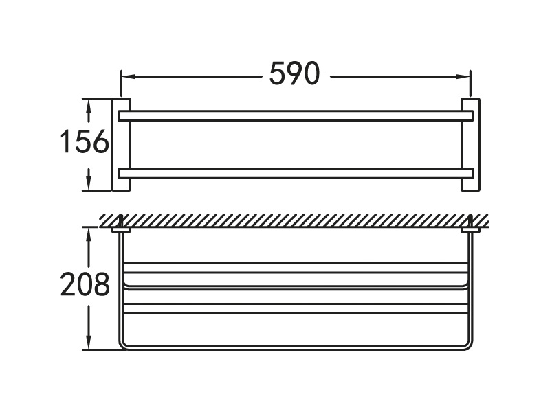 Полка для полотенец 590х208х156 мм ART&MAX MAXIMA AM-F-8910 - Вид №1