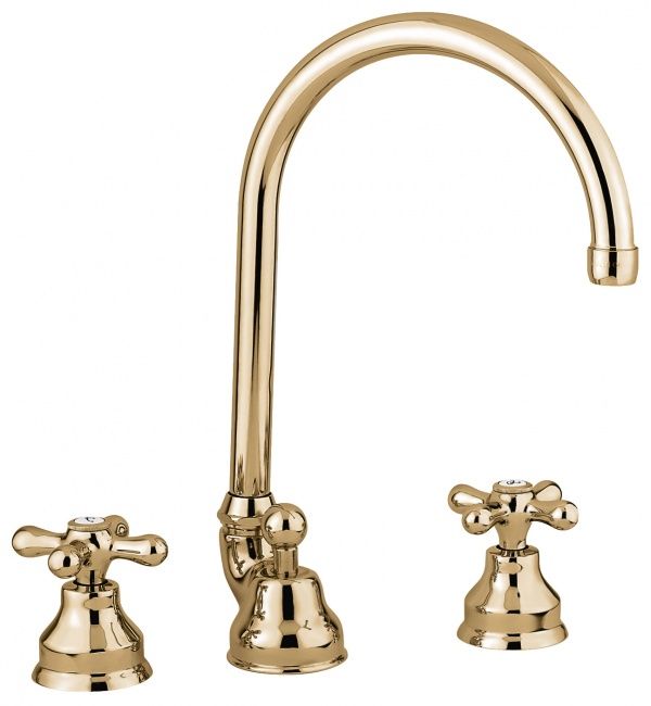 12043BR Смеситель Deco Classic 12043 с донным клапаном для раковины на 3 отверстия, цвет бронза EMMEVI Decò classic