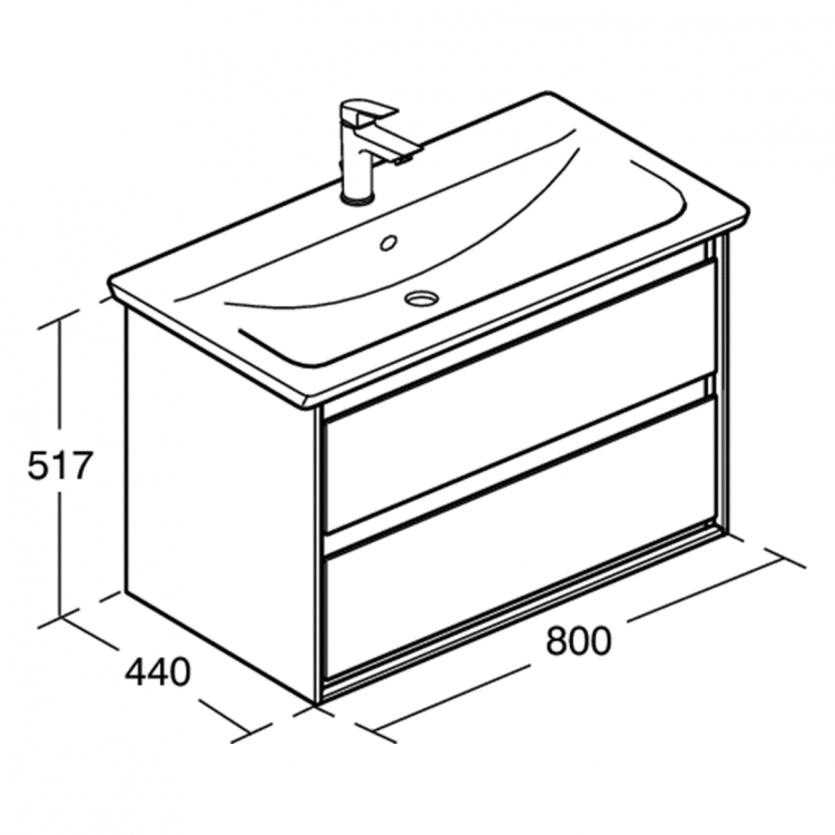 E0819UK Тумба для раковины 80 см Ideal Standard CONNECT AIR - Вид №7