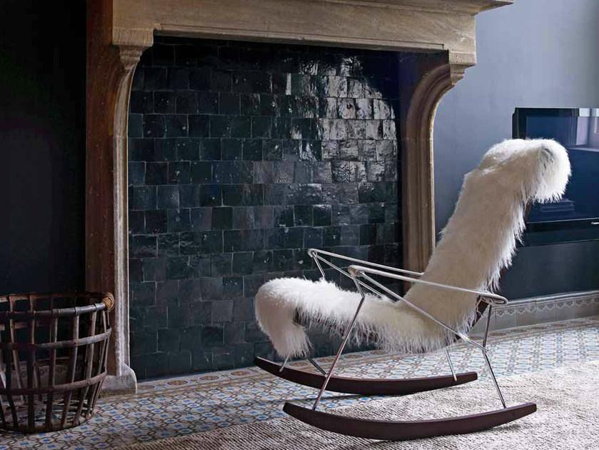 B&B Italia Кресло-качалка из меха с подлокотниками J.j sun-id-1482625 - Вид №1