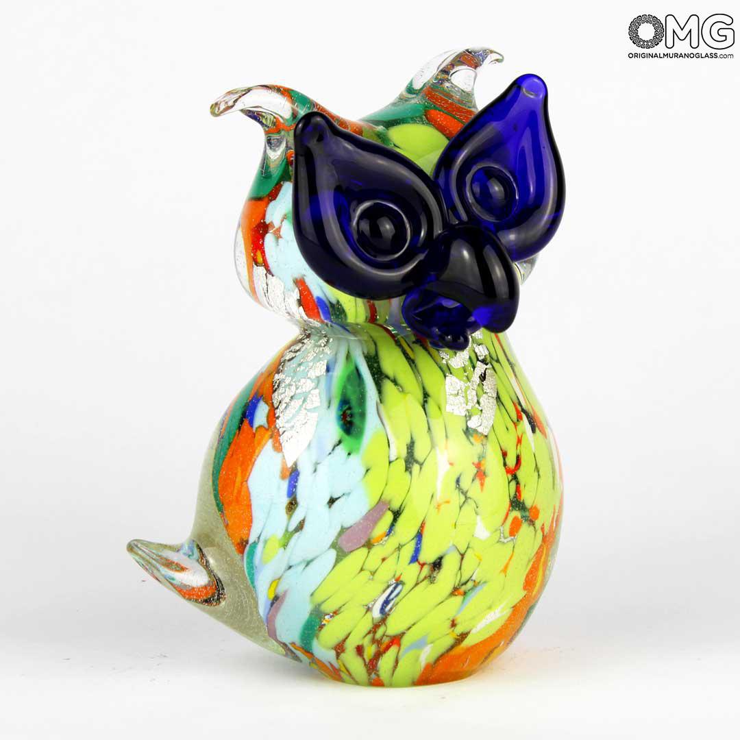 3251 ORIGINALMURANOGLASS Фигурка совы - серебро - Original Murano Glass OMG 8 см  - Вид №1