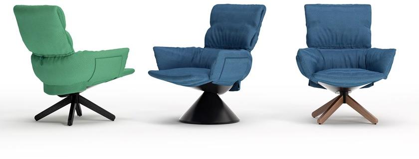 Cappellini Кресло поворотное со съемным чехлом на металлической конической основе Lud’o lounge Lu_2  - Вид №6