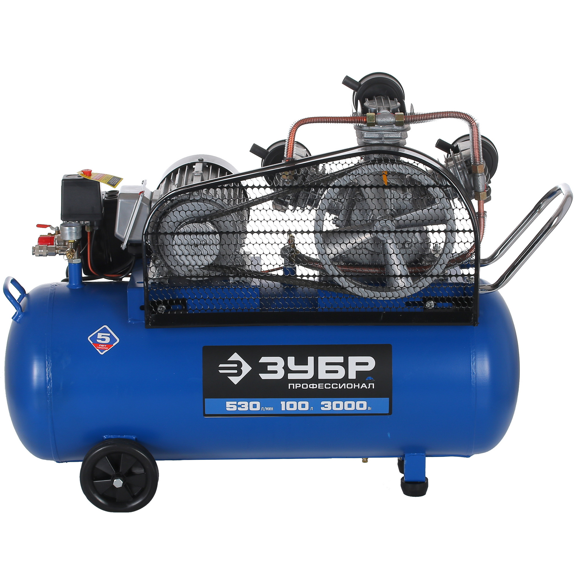 Компрессор поршневой масляный Зубр КПМ-530-100 5308101 STDN-0077336 - Вид №8