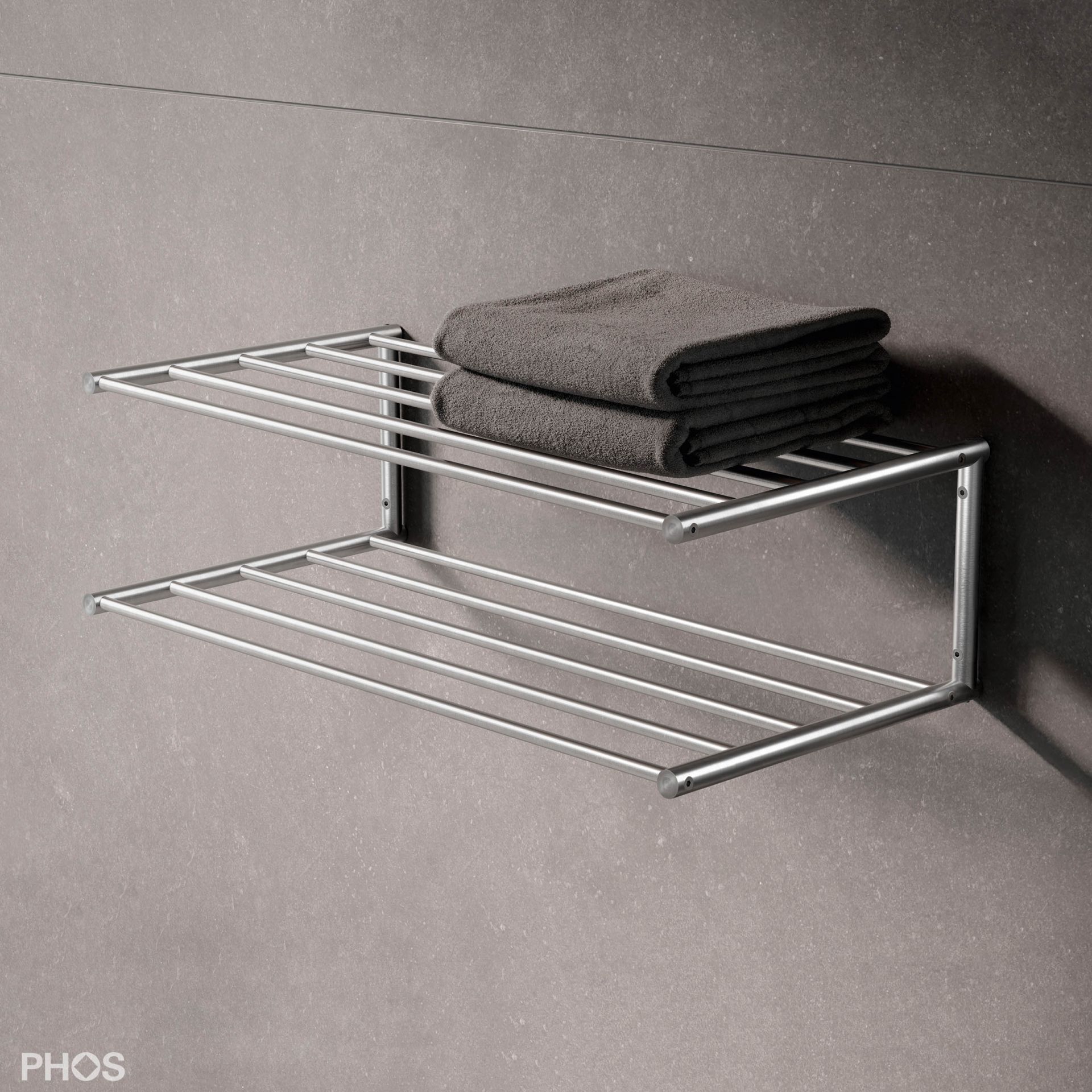 SR1000-2W-B Полотенцесушитель настенный, 1 поле, 2 уровня, ширина 100 см PHOS 