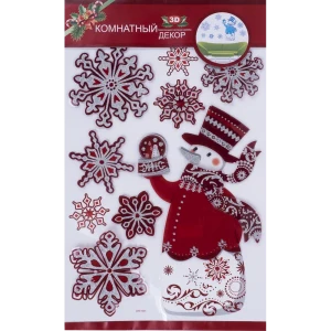 Наклейки 3D «Снеговик и снежинки» 15766295 STLM-2091534