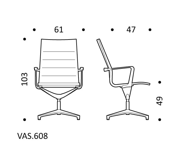 4-спицевое кожаное вращающееся офисное кресло с подлокотниками ICF Valea ARCH-00007279 - Вид №1