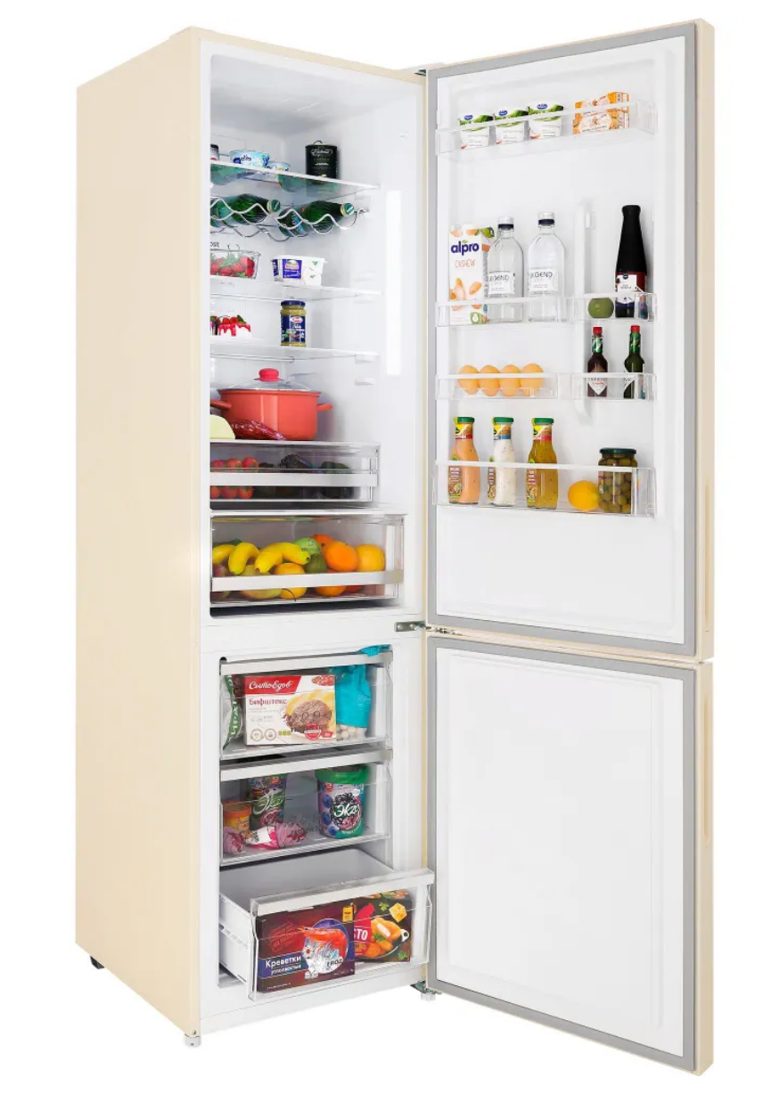 9021258 Холодильник с морозильником   HIBERG RFC-400DX NFGY inverter бежевый STDN-0002759 - Вид №4
