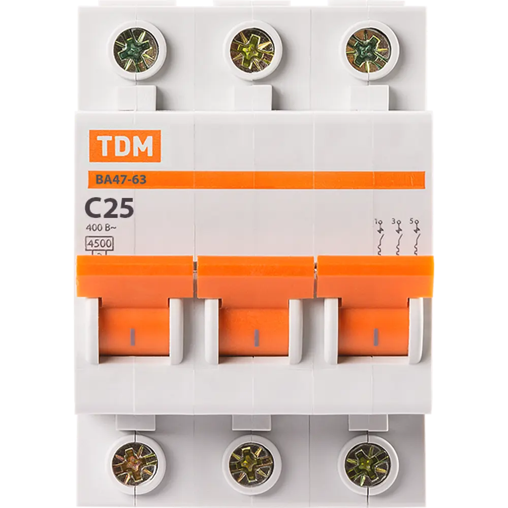 Автоматический выключатель TDM Electric 25А 3-полюсный для защиты сети 84399522 STLM-0049295 - Вид №1