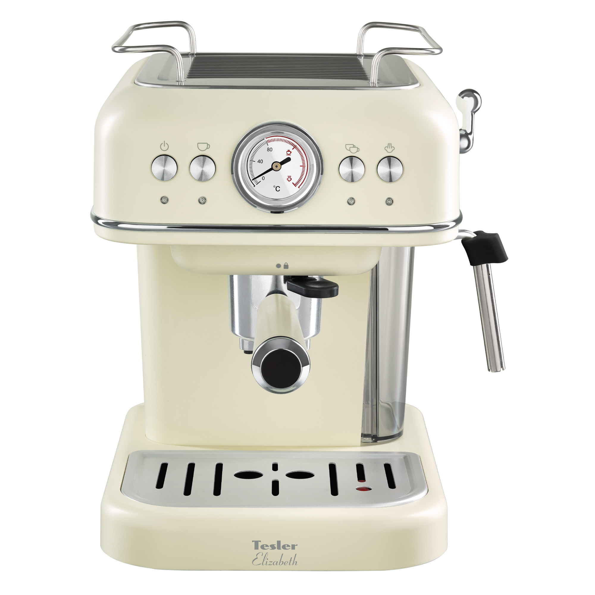 9130743 Кофеварка рожковая Tesler ECM-245 BEIGE бежевый STDN-0125325 - Вид №1
