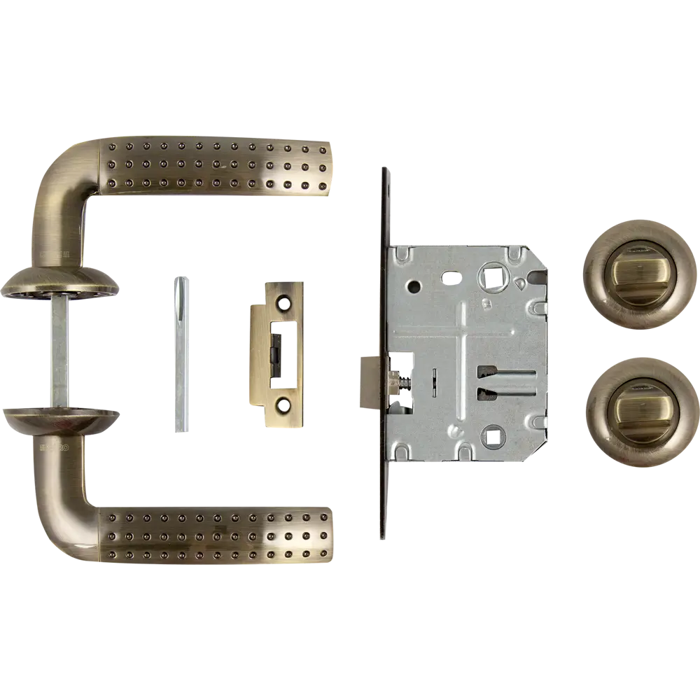 Комплект дверных ручек с запиранием SET72/Z INTRO RM/HD AB-6 зеленая бронза FUARO STLM-2116320 - Вид №3