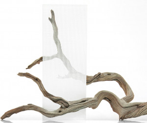 FSRT294 Стекло градиента Vivigraphix, показанное в конфигурации обзора, с промежуточным слоем точечного миниатюрного рисунка белого цвета и стандартной отделкой Forms-surfaces