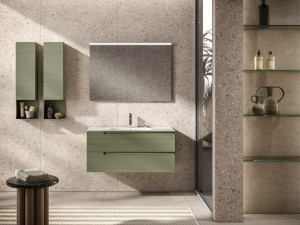 Подвесной умывальник с ящиками и встроенной раковиной