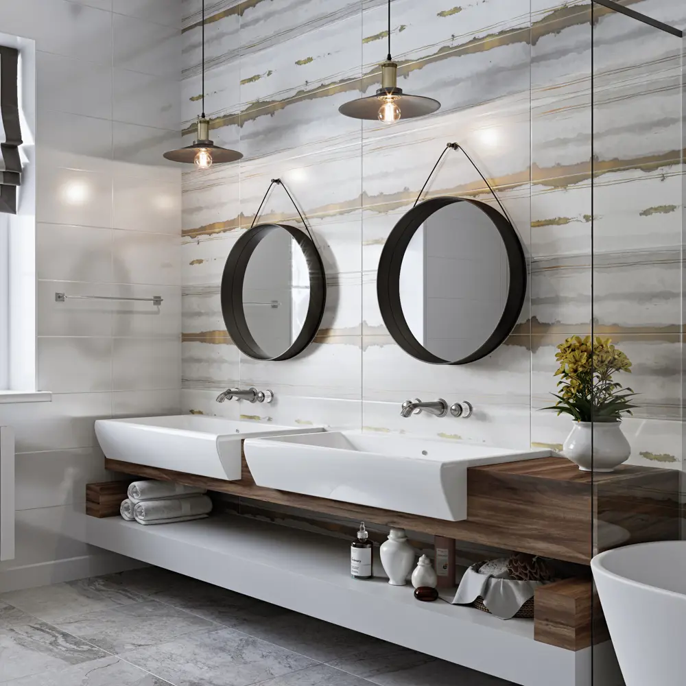 Плитка настенная Медео 25х75 см 1.5 м², цвет светло-серый 84789489 STLM-2121192 Santreyd - Вид №2