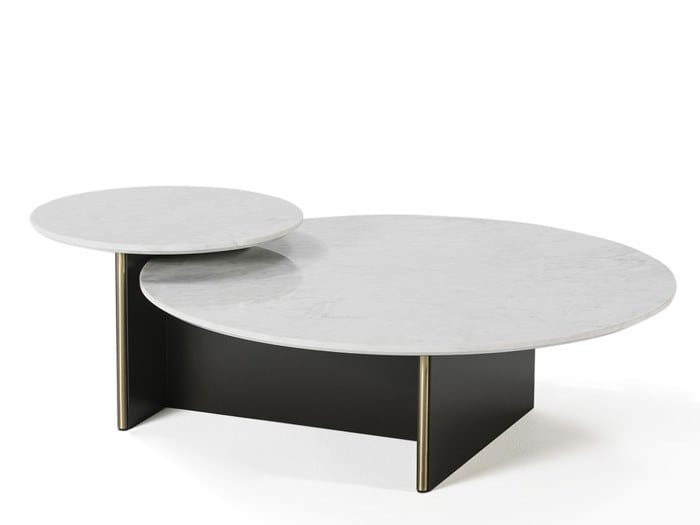 Мраморный журнальный столик с металлической основой Kendo Mobiliario Ant ARCH-00132923