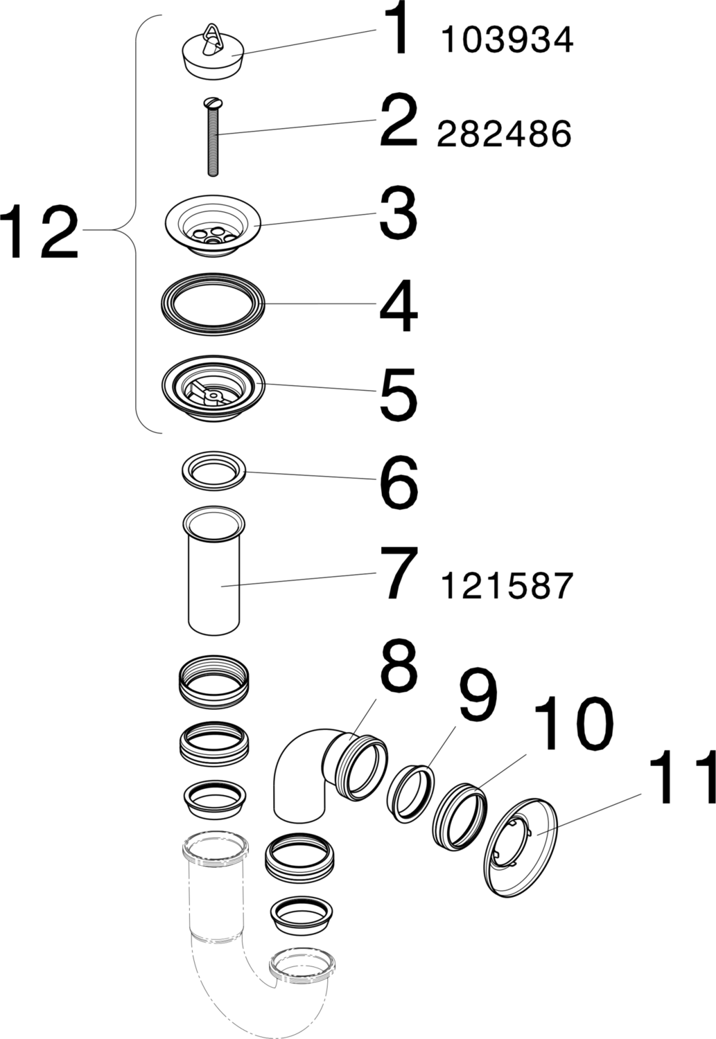 Канализационная арматура  Сифоны для умывальников и биде  Сифоны и выпуски для умывальников  Трапы VIEGA 128 883 Модель 5611.29  - Вид №2