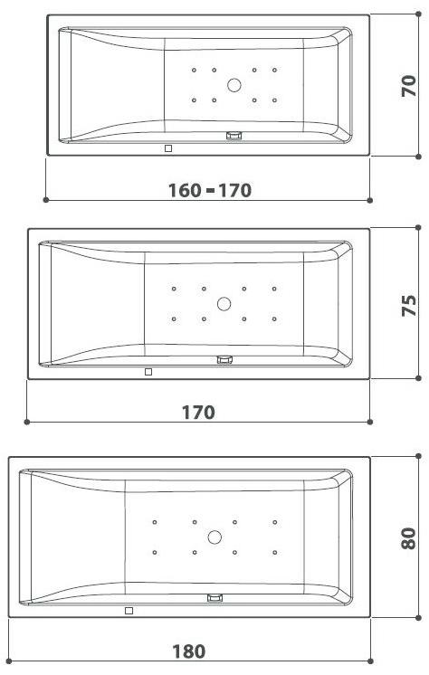 Jacuzzi® Прямоугольная встроенная ванна Moove sun-id-1513602 - Вид №1