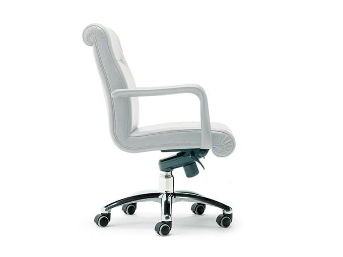 Кожаное мягкое вращающееся офисное кресло с колесами Poltrona Frau офис-офисные кресла ARCH-00037557 - Вид №1