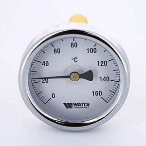 Термометр биметаллический F+R801 63 мм 160° WATTS с погружной гильзой 50 мм