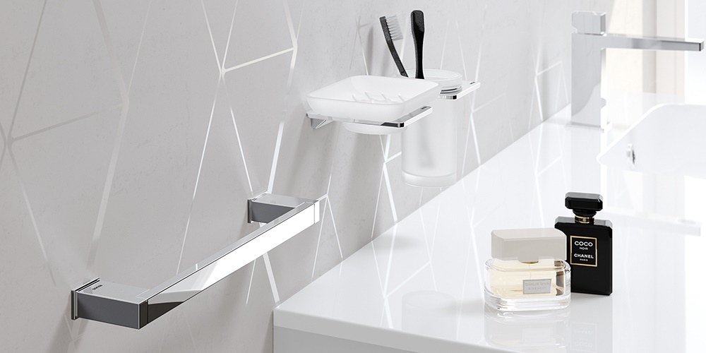 Sonia Стакан для зубных щеток настенный S-CUBE Хром 166831 - Вид №1