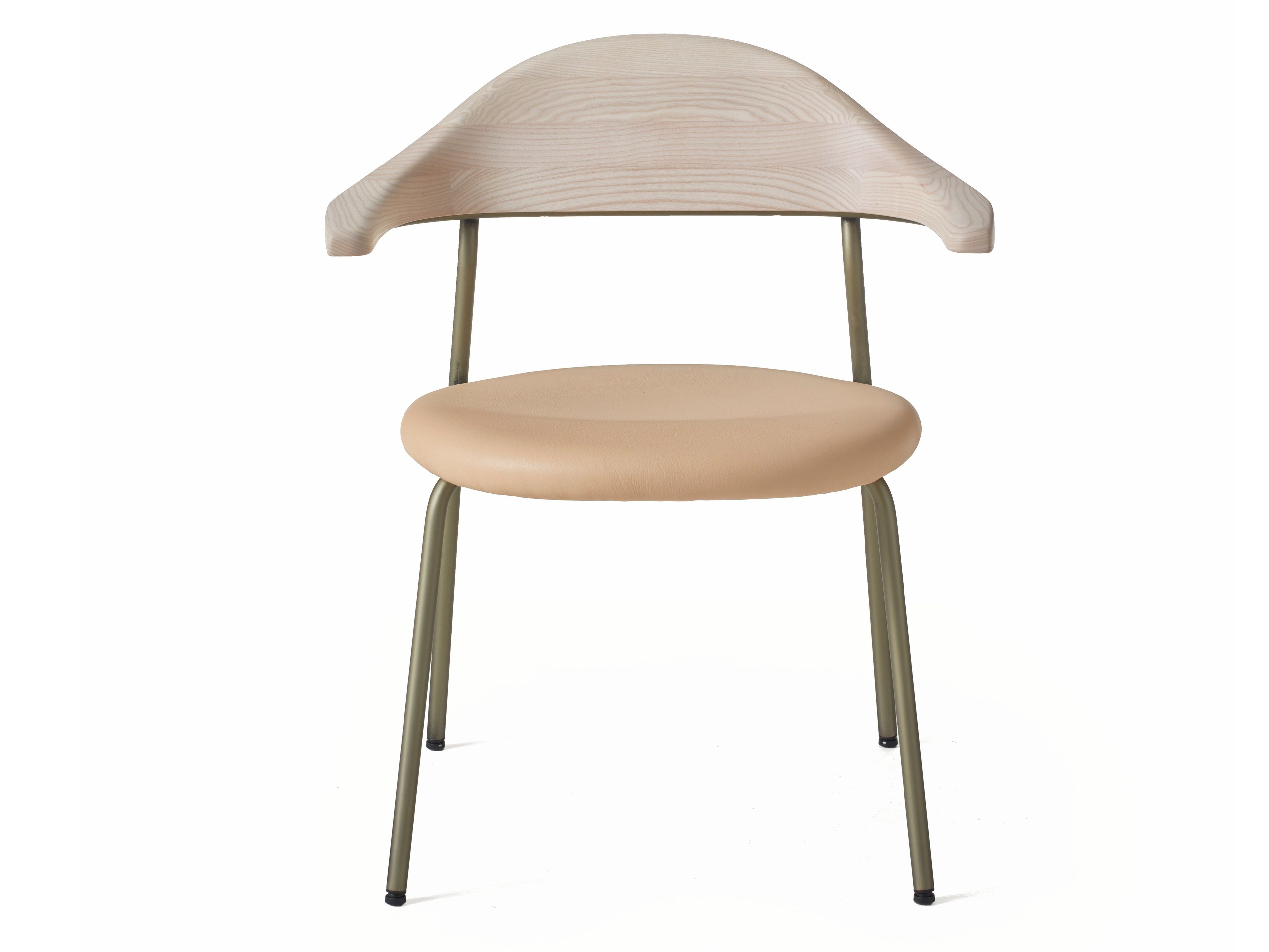 Мягкий стул из нержавеющей стали и дерева BassamFellows Бикорн ARCH-00121207 - Вид №1